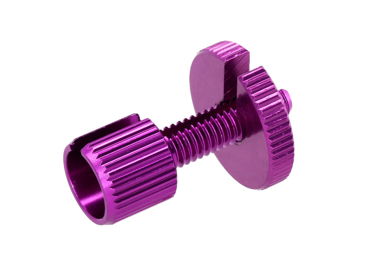 Einstellschraube Violett eloxiert, für Bowdenzug, M6 x 22, geschlitzt - Simson S51, S50, SR50, Schwalbe KR51, SR4