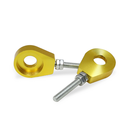 Kettenspanner Set Gold eloxiert Aluminium (2 Stück) – Simson S51, S50, SR50, Schwalbe KR51