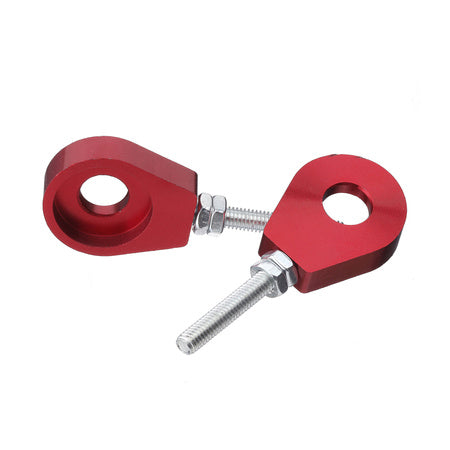 Kettenspanner Set Rot eloxiert Aluminium (2 Stück) – Simson S51, S50, SR50, Schwalbe KR51