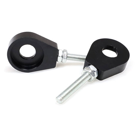 Kettenspanner Set Schwarz eloxiert Aluminium (2 Stück) – Simson S51, S50, SR50, Schwalbe KR51
