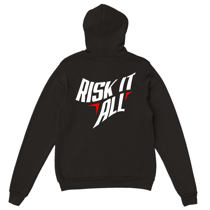 Risk it All Supermoto Simson Hoodie schwarz mit roten Highlights und downshift Logo