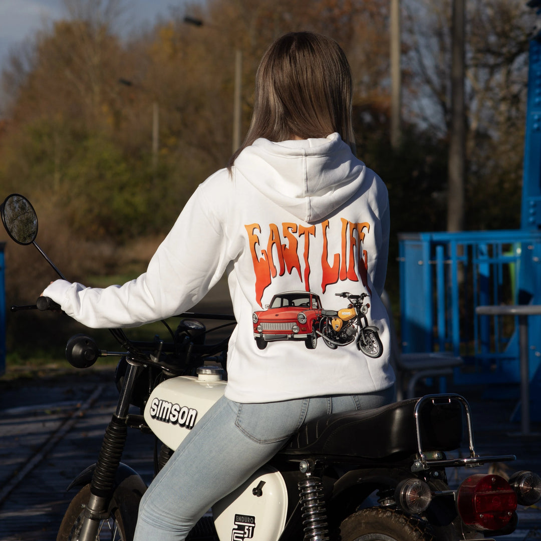 Simson Hoodie Weiß auf  weißer Simson S51