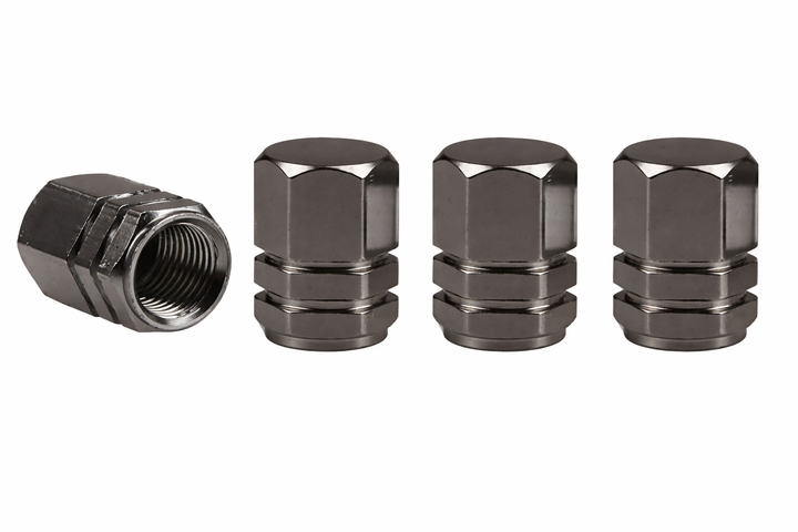 Ventilkappen Set eloxiert Anthrazit Aluminium (2 Stück) – Simson S51, S50, SR50, Schwalbe KR51
