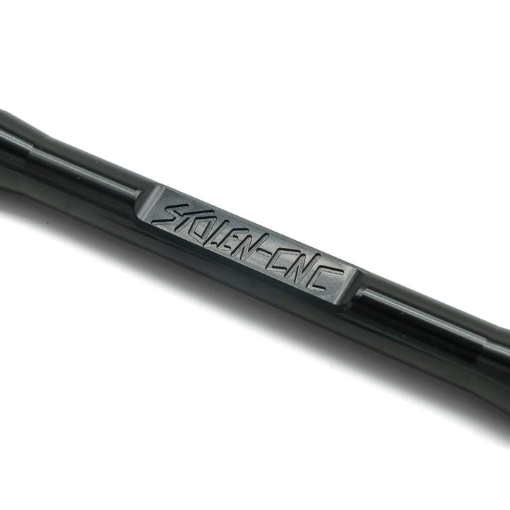 CNC-Aufbockgriff für Simson in Schwarz eloxiert, Detailaufnahme