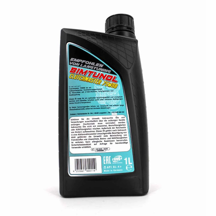 Simtunol Clutchmaster 75W80 Getriebeöl Etikett mit Viskosität und Spezifikation GL-4+